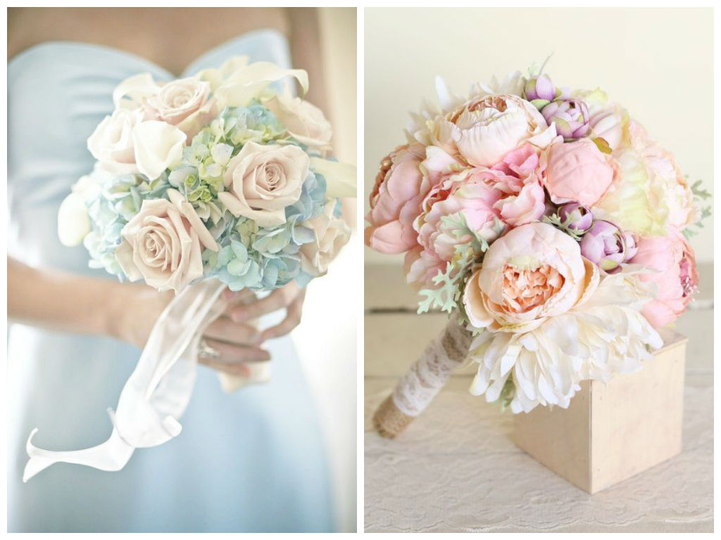 bouquets de mariée pastls
